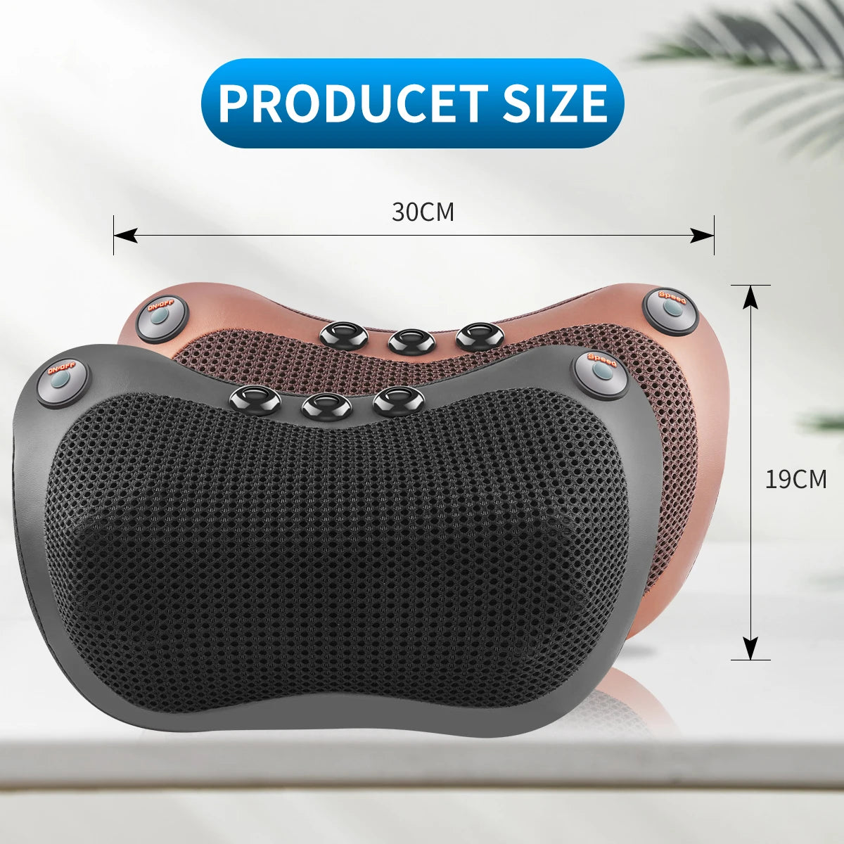 Massage Pillow For Head Relax Electric Shoulder Back Shiatsu Neck Massage,3 Speed