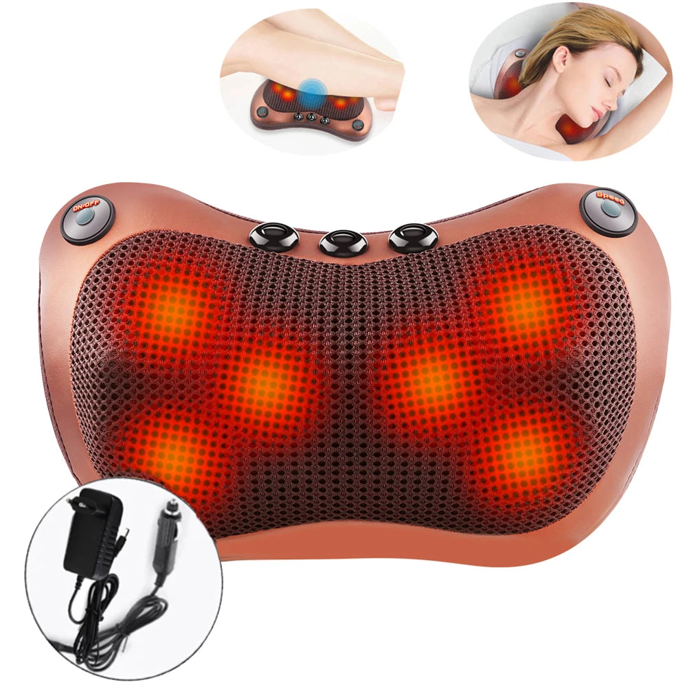 Massage Pillow For Head Relax Electric Shoulder Back Shiatsu Neck Massage,3 Speed