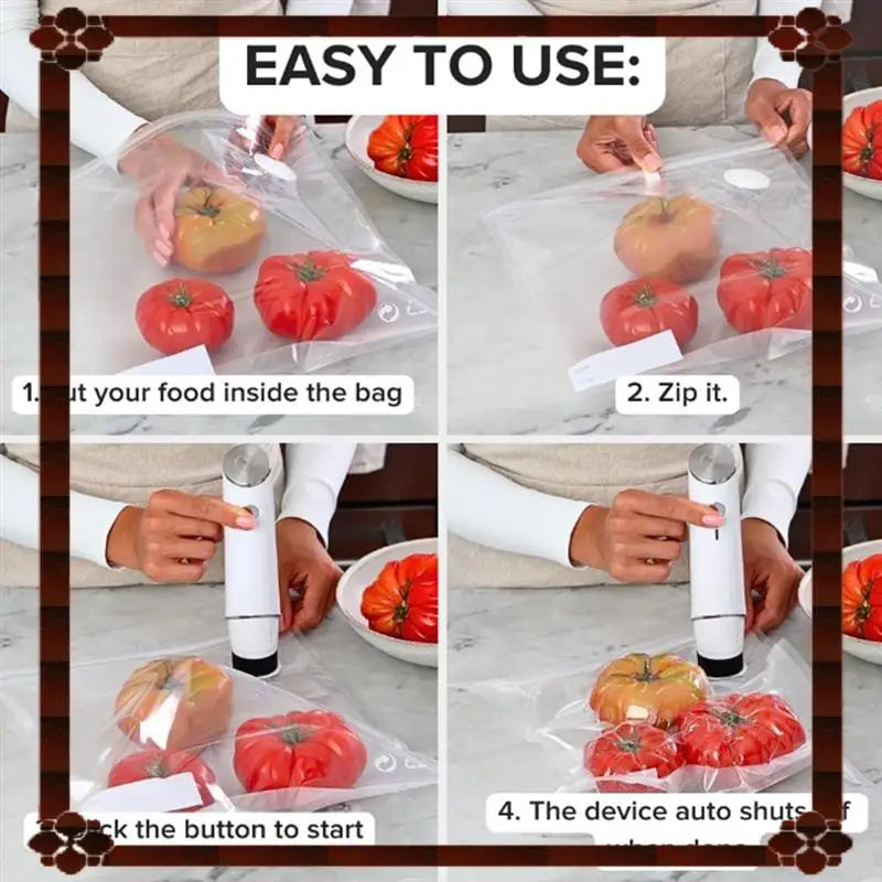 24-Hour Delivery Compact Handheld Vacuum Sealer for Food-1Set Seal Meal Saver, Portable Food Sealer Machine Powerful Vacuum Seal