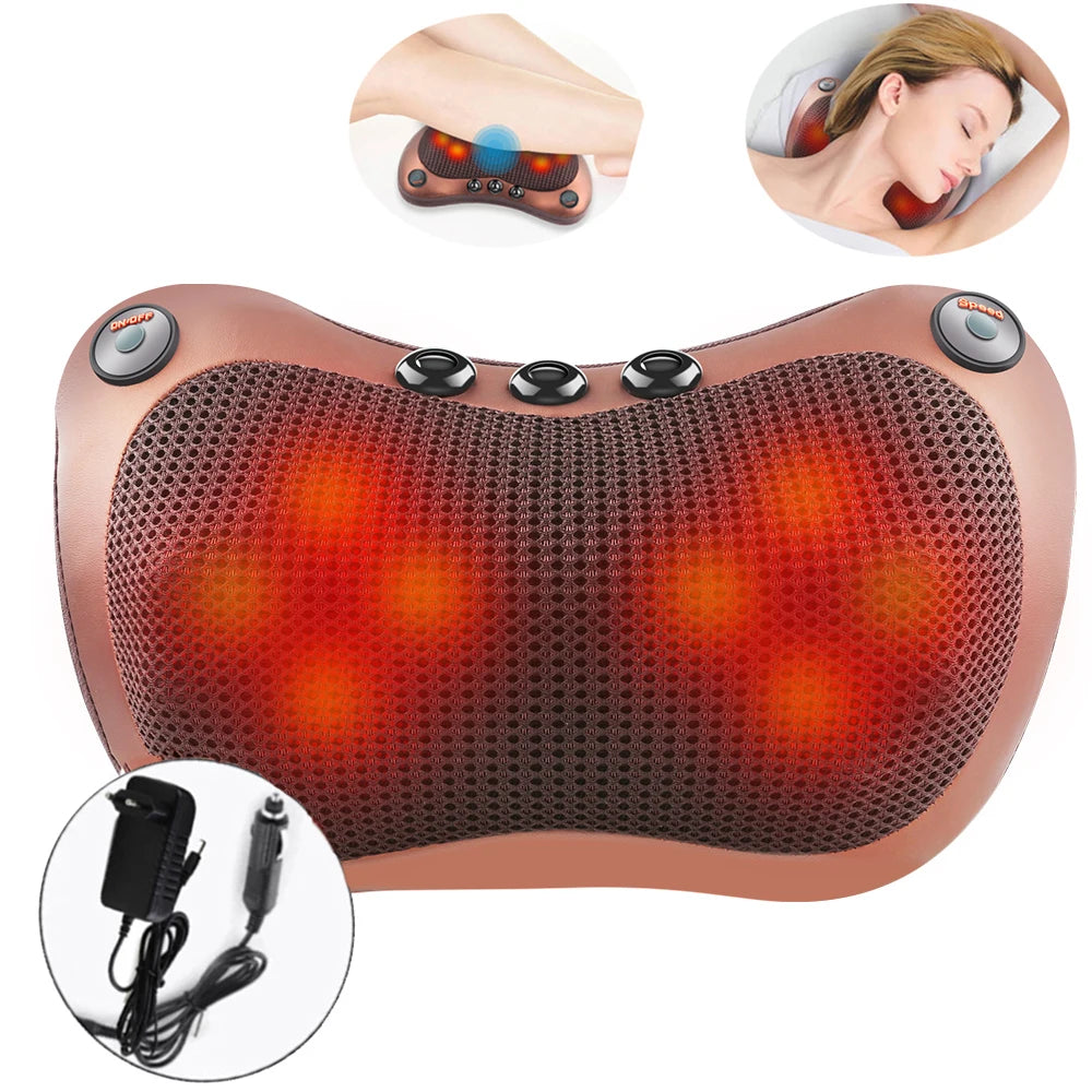 Massage Pillow For Head Relax Electric Shoulder Back Shiatsu Neck Massage,3 Speed