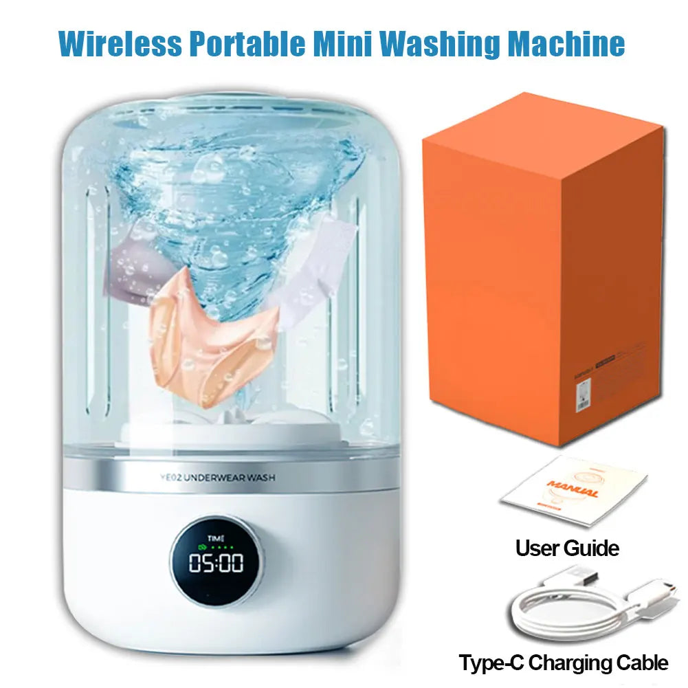 Portable Cordless Washing Machine,Usb Rechargeable, Mini Washer for /Underwear/Socks/Baby Clothes Home Travel Laundry Bucket